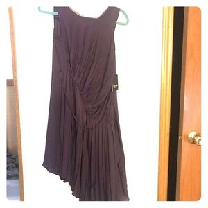 Vera Wang dress, deep purple, pleated chiffon. NWT